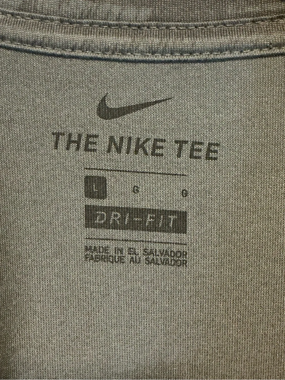 Nike Gray Short Sleeve Performance Tee with White Swoosh